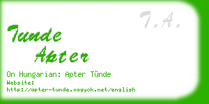 tunde apter business card